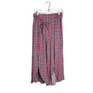 Olivaceous Flowy‎ Wide Leg Pants Size L Belted Lightweight Comfortable NWT